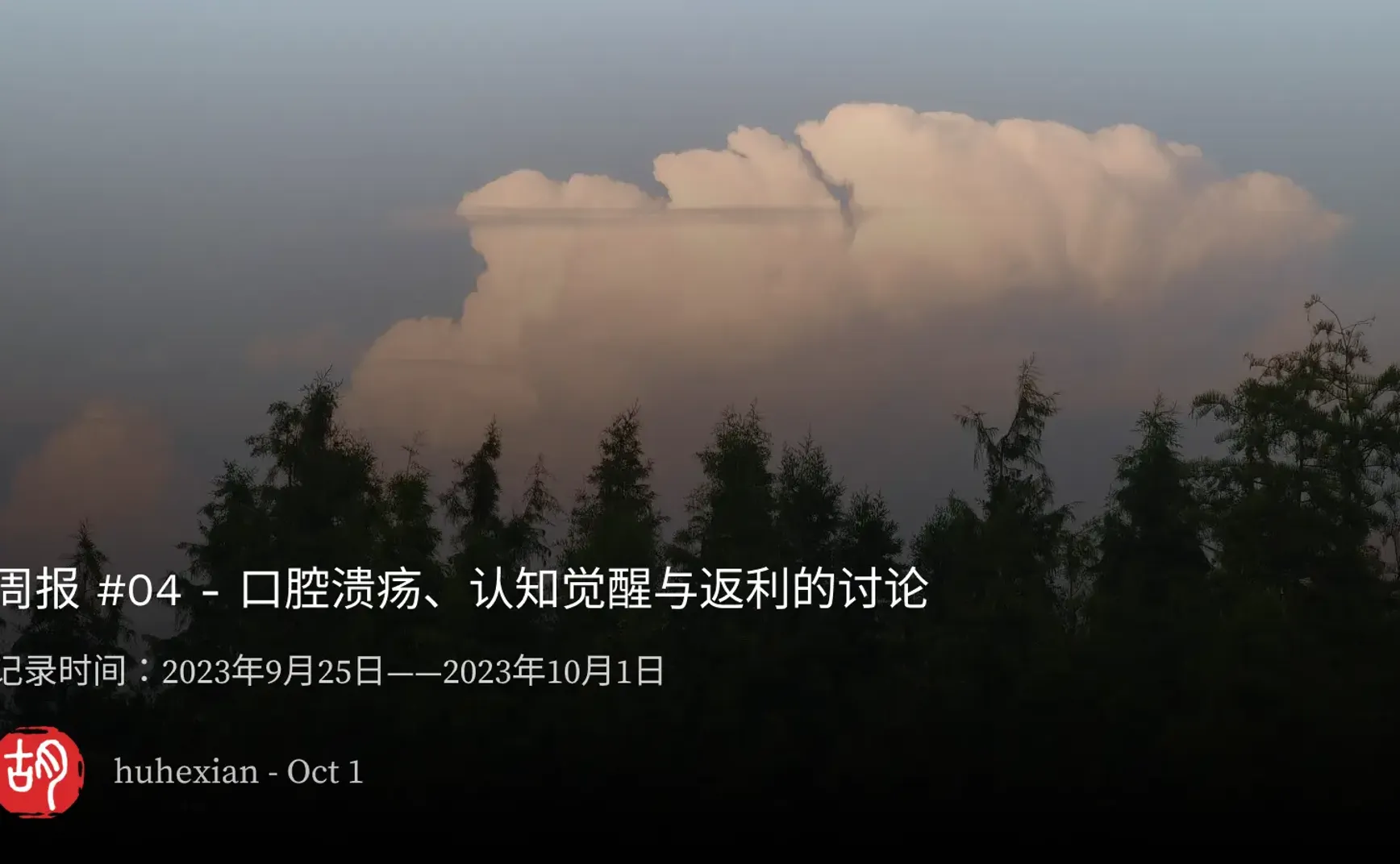 周报 #04 - 口腔溃疡、认知觉醒与返利的讨论