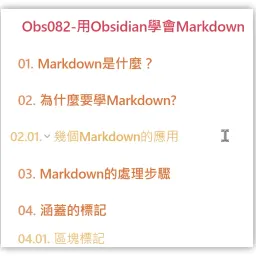 Obsidian標題編號外掛：Heading Decorator，自動顯示標題階層編號