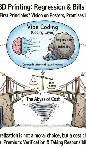 The Invisible Bill: Why BTC, Vibe Coding, and 3D Printing Return to the Center