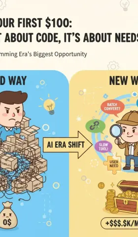 当所有人都在争抢AI编程的红利时，为什么有人已经悄悄赚到了第一个100美元，而更多人却还在模板的海洋里迷失方向？