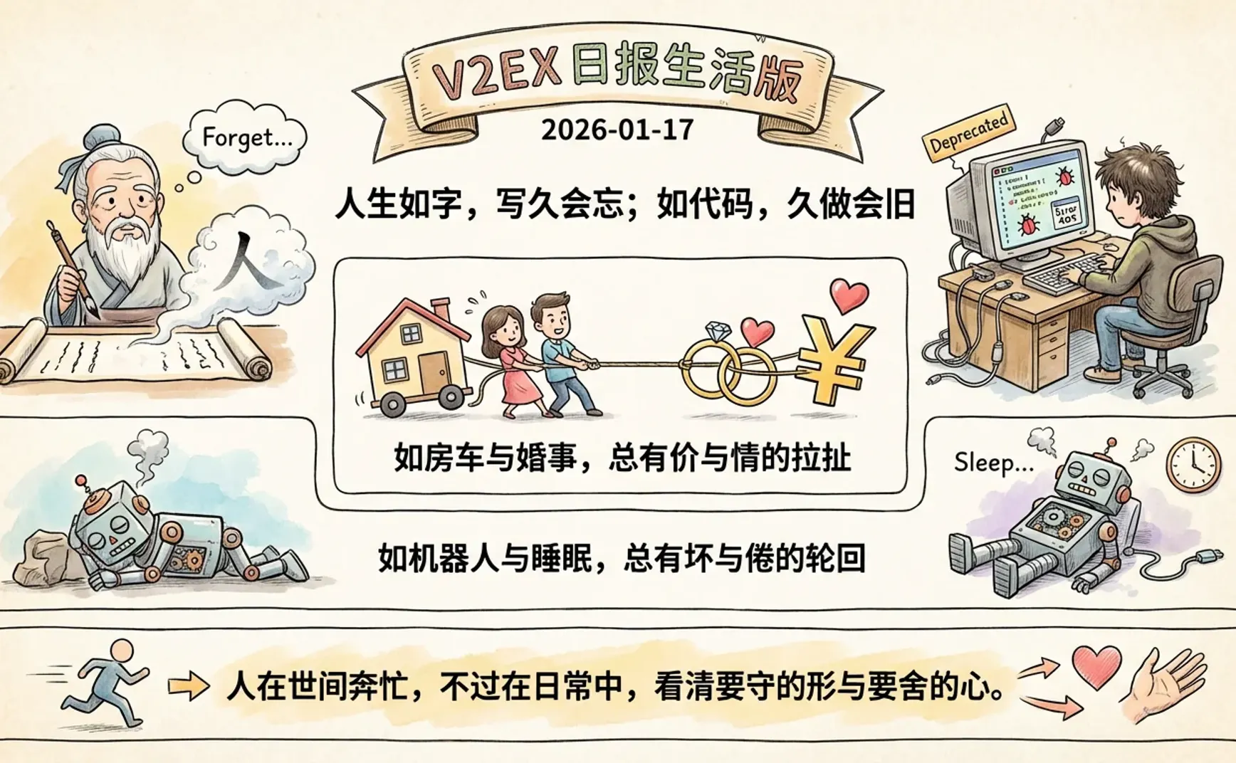 V2EX 日报生活版 2026-01-17