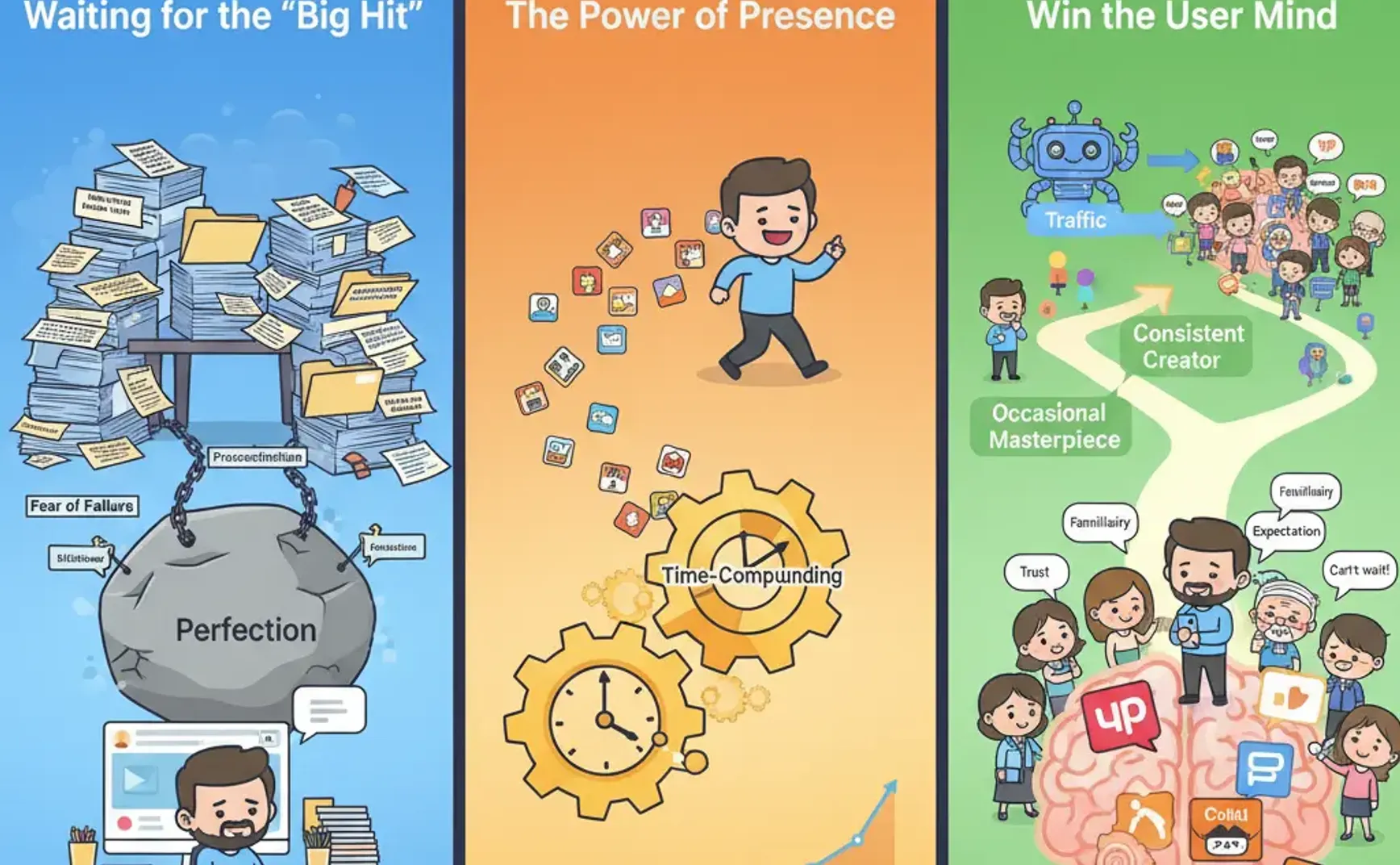 在注意力稀缺的时代，能够持续占据用户心智的，永远是那些"一直在场"的人。