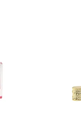 100ml Pink Color Square Perfume Bottle with Gold Cap and Hot Stamping Logo