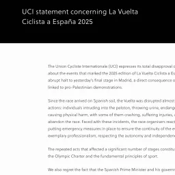 #002 UCI发文痛批西班牙政府