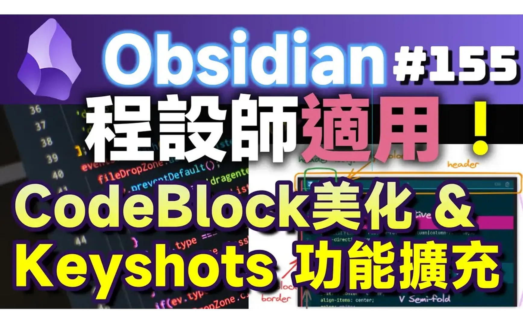 Obs155 | Programmer's Coding Companions: CodeBlock Customizer / Code Styler, Codeblock Tabs, Keyshots