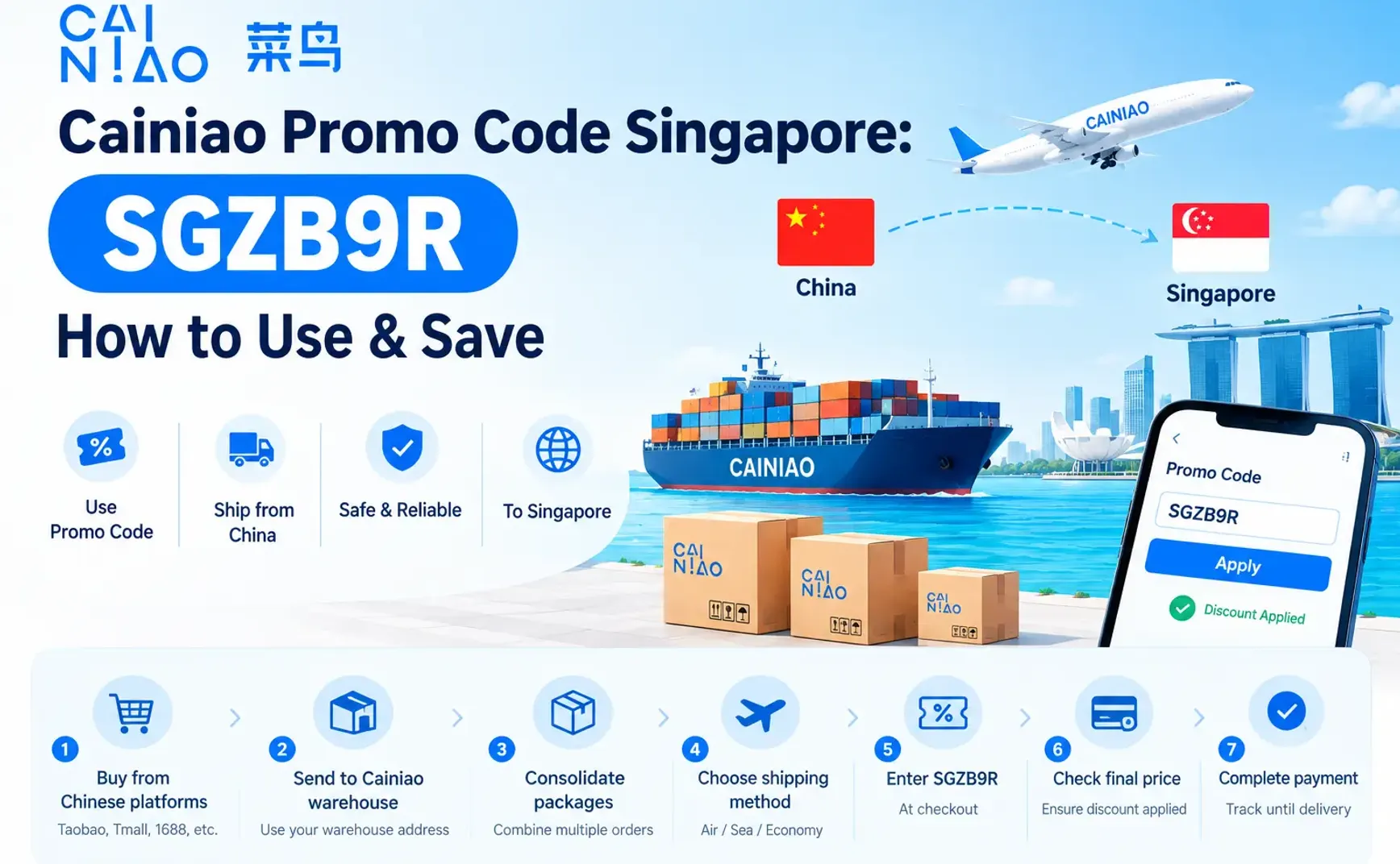 Cainiao Promo Code Singapore: SGZB9R | How to Use & Save