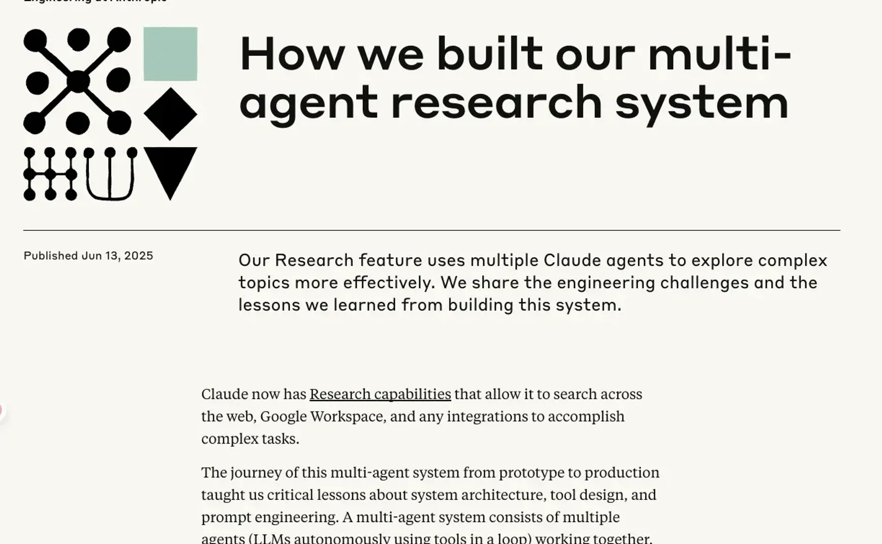 Anthropic 谈“我们是如何构建多智能体研究系统的”