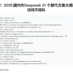 史上最全!2025国内外Deepseek 21个替代方案大揭秘,稳定访问不排队