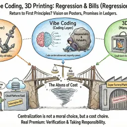 The Invisible Bill: Why BTC, Vibe Coding, and 3D Printing Return to the Center