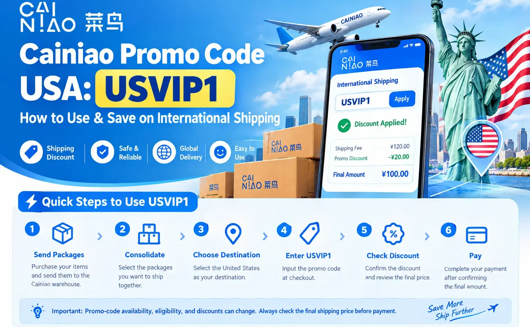 Cainiao Promo Code USA: USVIP1 | How to Use & Save