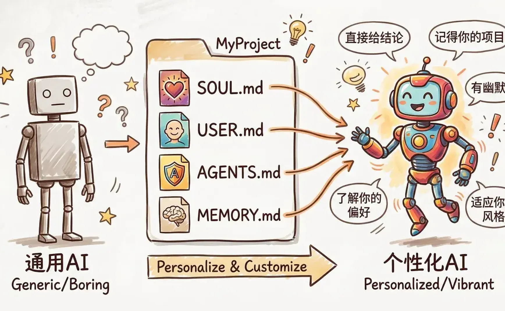 OpenClaw实战教程系列第04篇 - 个性化你的 AI：SOUL.md 与 USER.md