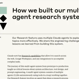 Anthropic 谈“我们是如何构建多智能体研究系统的”